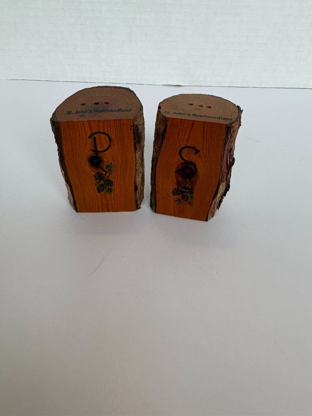 Vintage Wooden St. John's Newfoundland Souvenir S&P Shakers